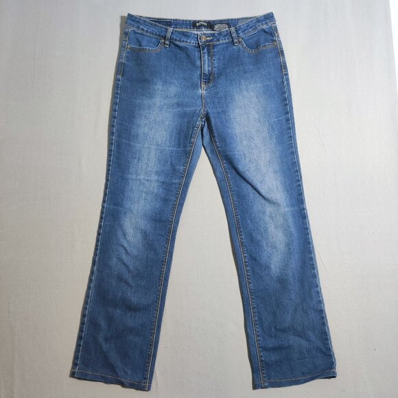 Buffalo jeans high rise straight leg women's size 12 medium washed denim blue - Picture 1 of 14